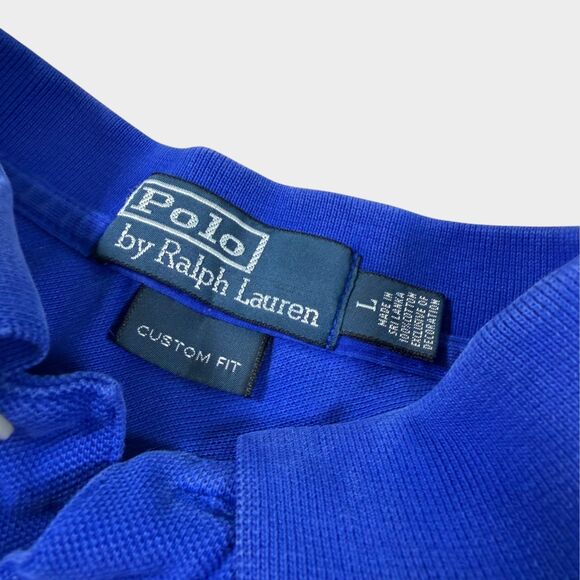 Polo Ralph Lauren Shirt Mens L Blue Custom Fit Short Sleeve Pony Logo Cotton - Picture 7 of 8